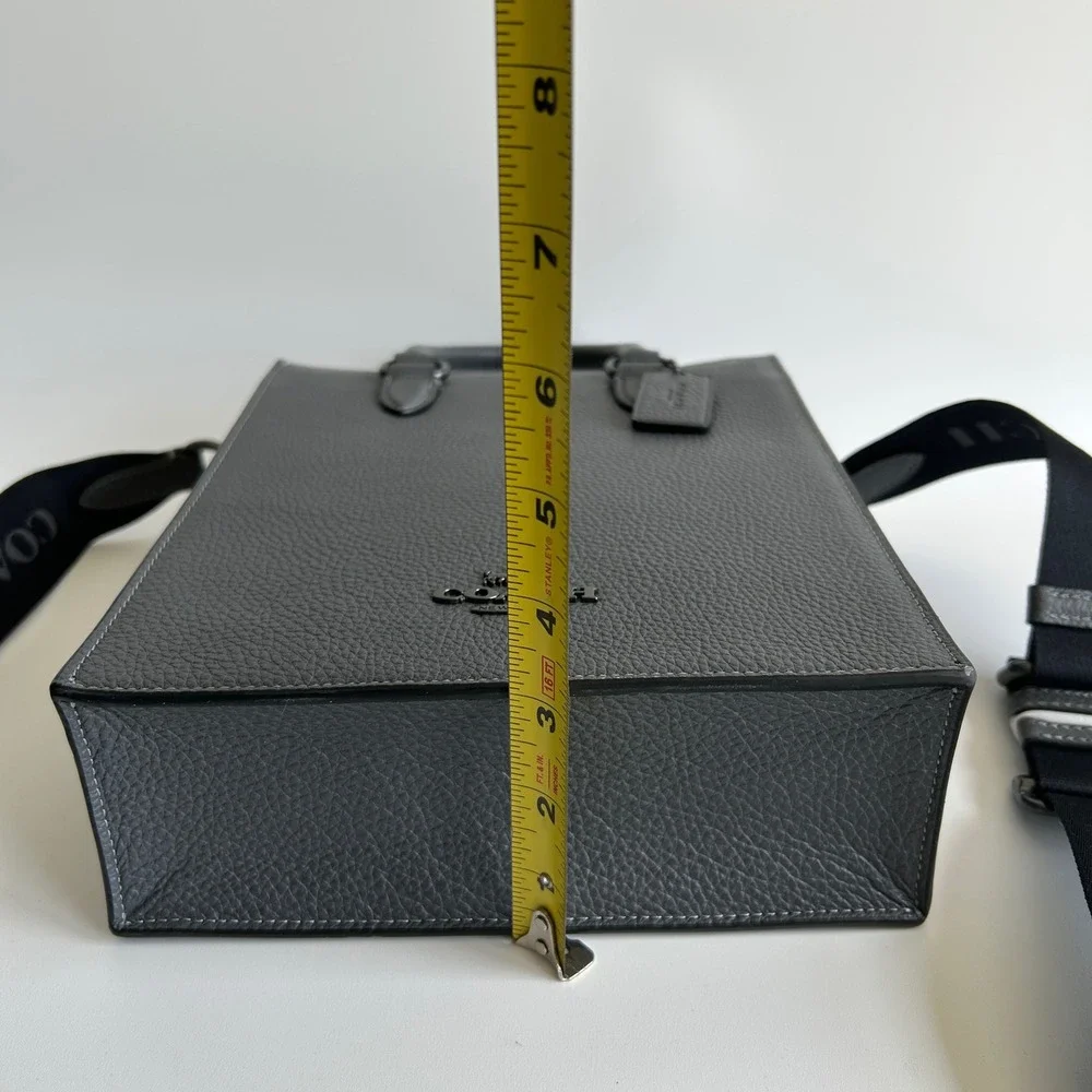 Coach Dylan Tote Graphite‎ Grey Pebbled Leather Crossbody Bag NEW